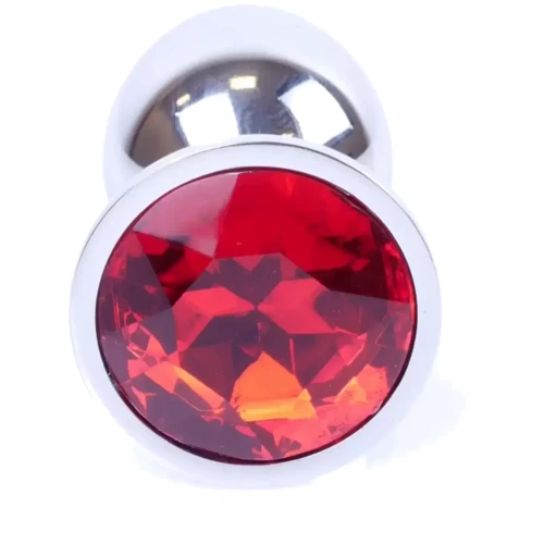 Анальная пробка Boss Series - Jewellery Silver PLUG Red S (BS6400016)
