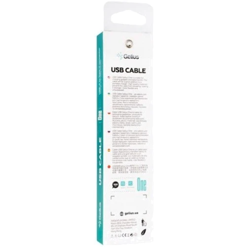 Кабель Gelius USB Cable to USB-C One 1m Black (GP-UC119): Тип USB Cable - USB-C