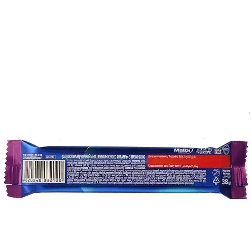 Шоколад Millennium Choco Creamy чорний з начинкою 38 г (4820240032120): Вага, г 38