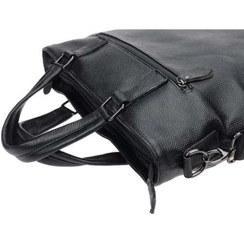 Мужская конференц-сумка Borsa Leather черная (10t098-black): Фактура Матовая, Зернистая