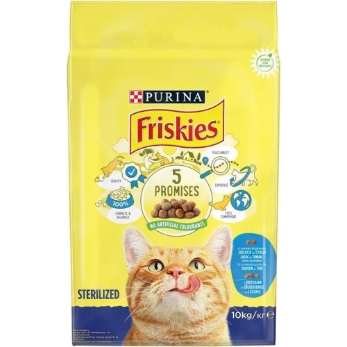Сухой корм Friskies для стерилизованных кошек и кастрированных котов с лососем и овощами 10 кг (7613033205064): Порода Все породы