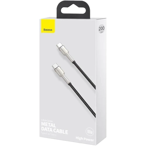 Кабель Baseus Cable USB-C to USB-C Cafule Metal 100W 2m Black (CATJK-D01) фото 7