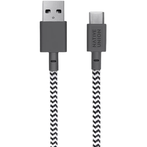 Кабель Native Union Belt USB Cable to USB-C 1,2m Zebra (BELT-AC-ZEB-NP) фото 3