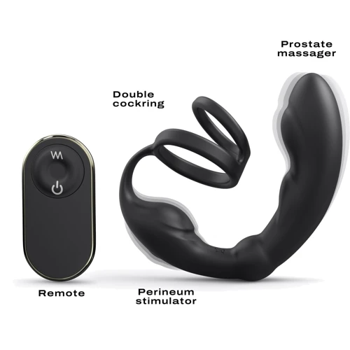 Массажер простаты Dorcel P-Ring с эрекционным кольцом и пультом ДУ