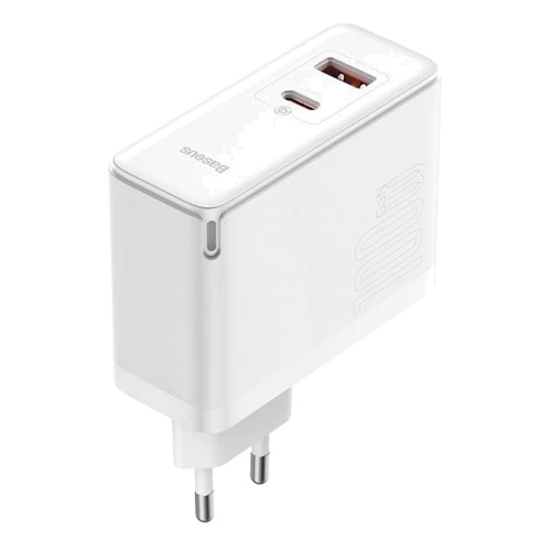 Зарядное устройство Baseus Wall Charger GaN5 Pro USB+USB-C 100W White with USB-C Сable (CCGP090202): Тип сетевое