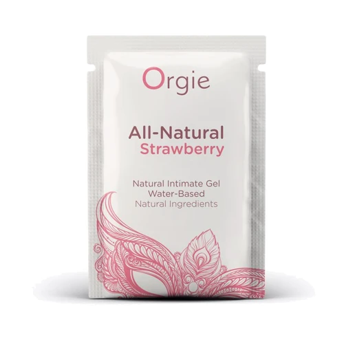 Лубрикант на водной основе Orgie All Natural Strawberry, 2 мл, со вкусом и ароматом клубники