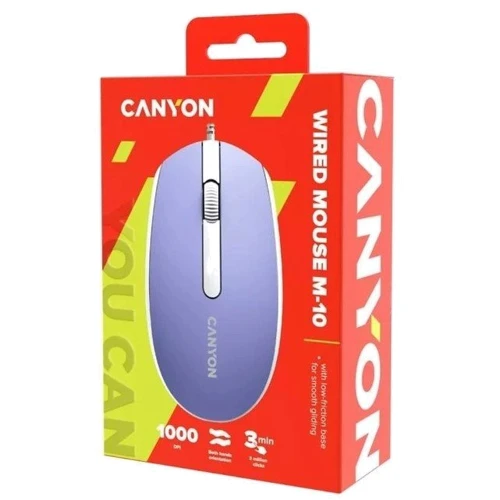 Мышь Canyon M-10 USB White Lavender (CNE-CMS10WL): Длина кабеля 1.5 м
