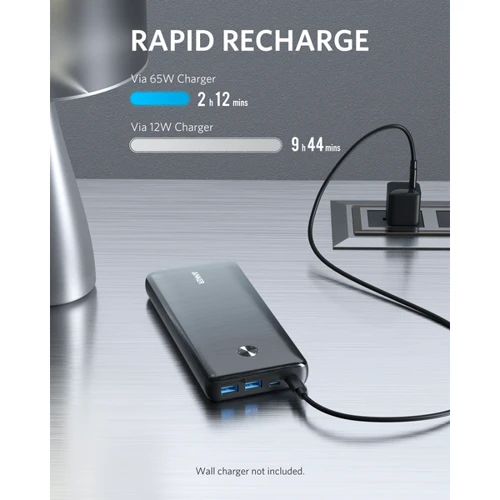Внешний аккумулятор ANKER Power Bank PowerCore III Elite 25600mAh 87W Black (A1291H11): Емкость батареи, мАч 25600