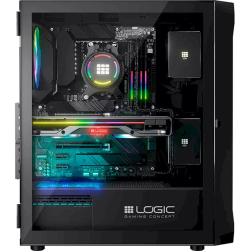 Корпус Logic concept PORTOS MESH+GLASS ARGB fans 4x120mm BLACK (AT-PORTOS-10-0000000-0002): Матеріал передній панелі пластик і метал