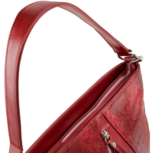 Женская сумка-мешок Laskara красная (LK-10253-red-snake): Фактура Под змею, Матовая, Гладкая