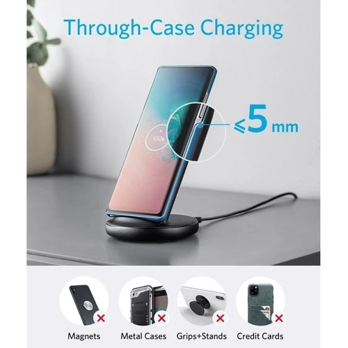 Зарядное устройство ANKER Wireless Charger PowerWave II 15W Black/Gray (А2529GF1/B2529GF1): Количество USB-портов нет