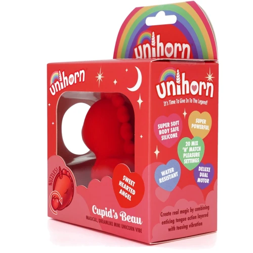 Вібратор-єдиноріжка Unihorn - Cupid's Beau, що масажує язичок-серце