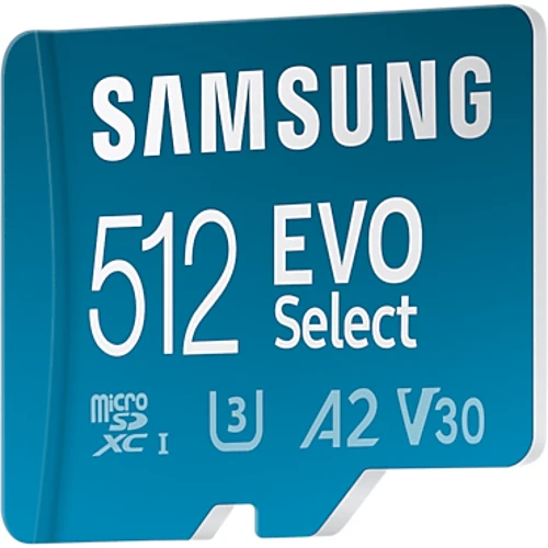 Карта памяти Samsung 512GB microSDXC UHS-I U3 V30 A2 Evo Select + adapter (MB-ME512KA): Тип карты MicroSDXC