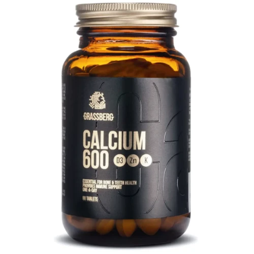 Grassberg Calcium 600 D3 Zn K Кальцій з вітамінами D3, K1 і цинком 90 таблеток