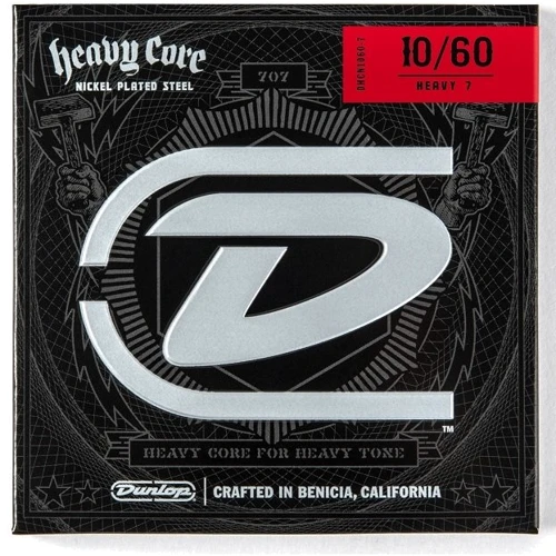 Струна для гитар Набор струн DUNLOP DHCN1060-7 HEAVY CORE HEAVY SET 10-60: Назначение Для электрогитары