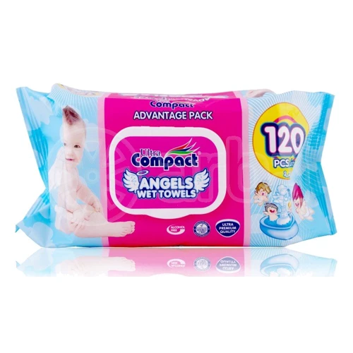 Детские влажные салфетки Ultra Compact Angels Baby 120 шт с клапаном