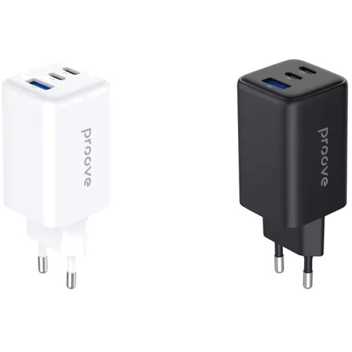 Зарядное устройство Proove Wall Charger 2xUSB-C+USB Pocket GaN 65W Black (WCPG65121201): Особенности Быстрая зарядка, USB-C, Power Delivery (PD)