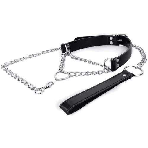 Ошейник с поводком Bedroom Fantasies: Collar with Chain Silver