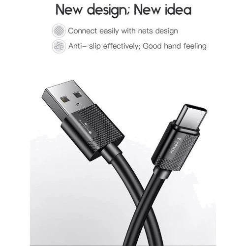 Кабель T-PHOX USB Cable to USB-C Nets 30cm Black (T-C801 Black) фото 7