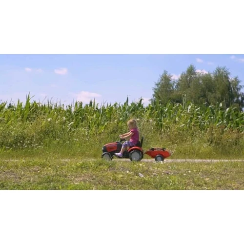 Детский трактор Falk Case Ih на педалях с прицепом красный 961B: Вид трактор