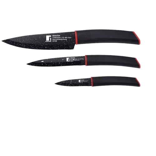 Набір кухонних ножів Bergner Keops marble BG-1151-BK 3шт (00000025102): Найменування Набор кухонных ножей 3 пр.