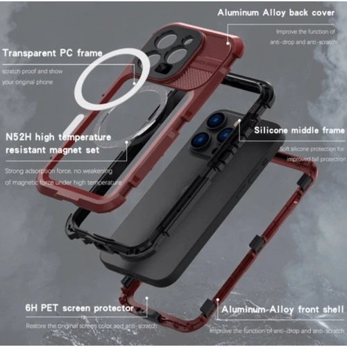 Чехол для iPhone Shellbox M Waterproof Case Red/Black for iPhone 14 фото 9