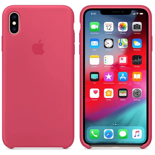 Чехол для iPhone Apple Silicone Case Hibiscus (MUJP2) for iPhone Xs Max: Цвет розовый