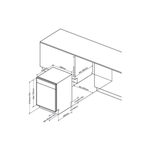 Встраиваемая посудомоечная машина Brandt BDJ424DB: Размеры 82x60x58 см (ВxШxГ)