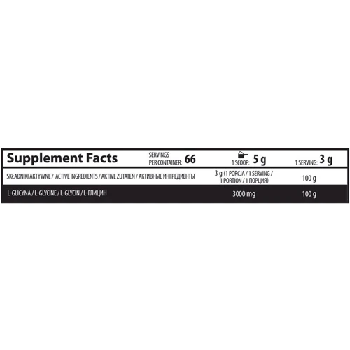 Аминокислота для спорта OstroVit Glycine 200 g /66 servings/ Pure: Вкус Без вкуса