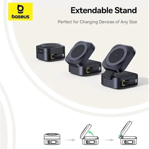 Зарядное устройство Baseus Wireless Charging Magnetic PicoGo 2in1 Qi2 67W with USB-C Cable Black (P10276800123-00) for Apple iPhone 16 I 15 I 14 I 13 I 12 series фото 10