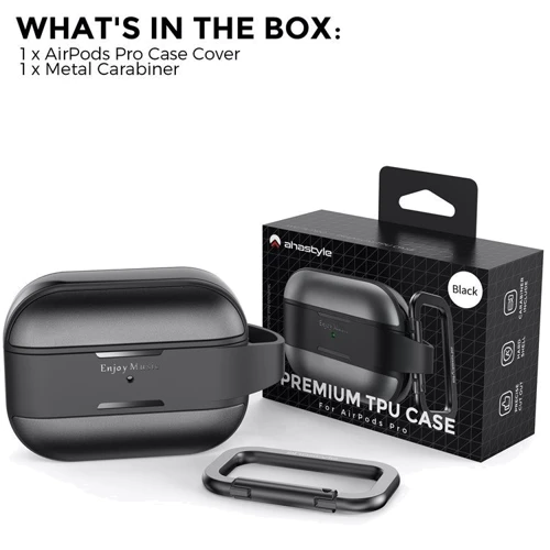 Чохол для навушників AhaStyle Premium TPU Black with Carabiner (WG75PRO2BLK) для AirPods Pro 2 фото 6