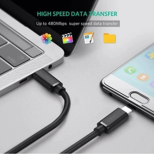 Кабель UGREEN USB-C to USB-C US286 3A 60W 1.5m Black фото 8