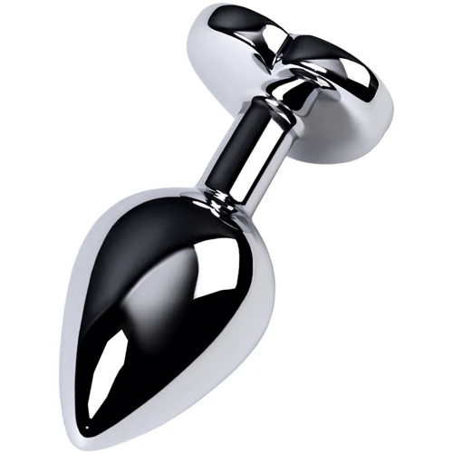 Анальная пробка с кристаллом Metal By Toyfa Silver anal plug Аmethyst