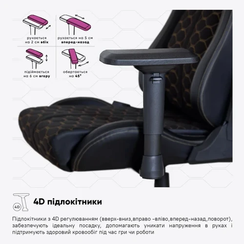 Геймерское кресло Cyberlux Hermes Fabric Black Gold (арт. GM-403 B) фото 7