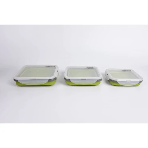 Набір з 3х контейнерів силіконових (400/700 / 1000ml) Olive (TRC-089-olive) фото 2
