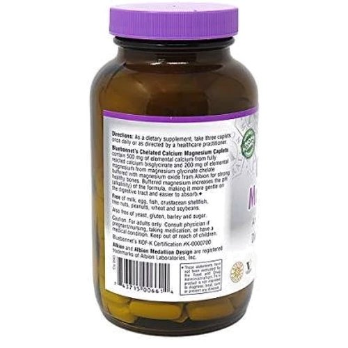 Bluebonnet Albion Chelated Calcium Magnesium Кальций Магний 120 капсул: Тип Кальций