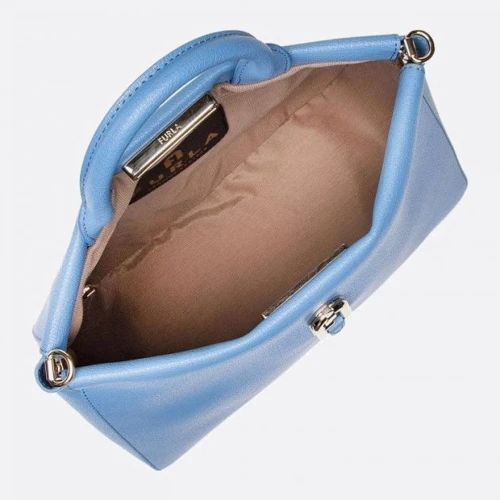 Женская сумка тоут Furla Palazzo S Tote светло-голубая (WB00345AX07320773S): Фактура Матовая, Гладкая