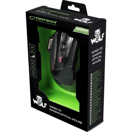 Мышь Esperanza MX201 Wolf red (EGM201R): Эргономика для правой руки