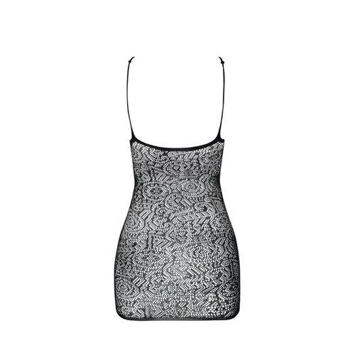 Ажурное мини-платье на тонких бретелях Passion BS096 One Size, black