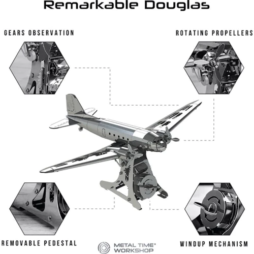 Коллекционная модель-конструктор Metal Time Remarkable Douglas Самолет DC-3 (MT057): Тип модели самолет