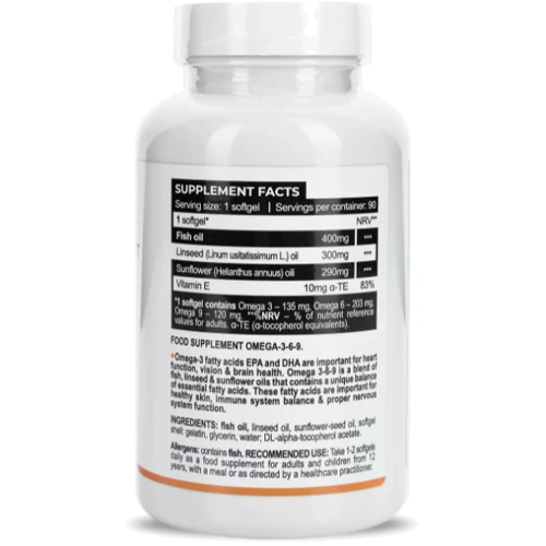 Progress Nutrition Omega 3-6-9 + Vitamin E Омега 3-6-9 + Витамин Е 90 капсул: Тип Омега 3-6-9