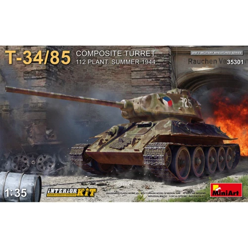 Танк MINIART Т-34-85 с композитной броней. 112 Завод. Лето 1944 года с интерером