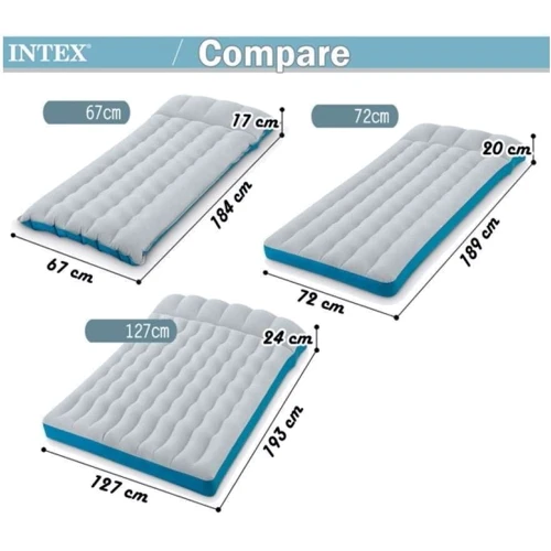 Надувний матрац Intex Camping Mat сірий (67998): Кількість місць 1