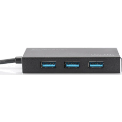 Адаптер Digitus Adapter USB to 4xUSB 3.0 Black (DA-70240-1): Цвет черный
