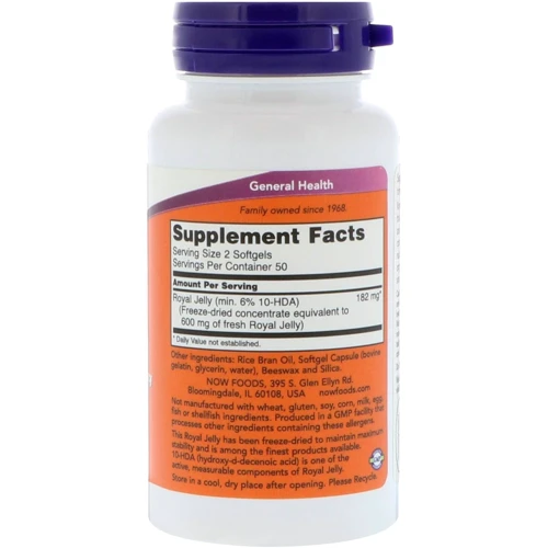 Now Foods Royal Jelly, 100 caps Маточное молочко: Форма выпуска Капсулы