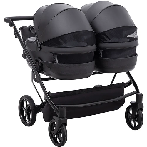 Коляска універсальна для двійні 2 в 1 Adamex Leo Duo Eco SA-2 чорний (681143): Стать дитини Унисекс
