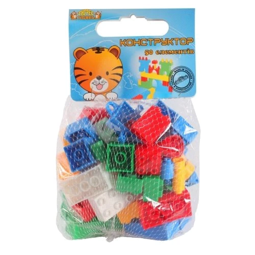 Конструктор Тигрес 50 элементов (синий, красный, желтый). (39094-2)