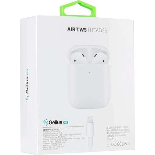 Наушники Gelius Air Airdots GA-TWS-001 White: Назначение для смартфона и плеера