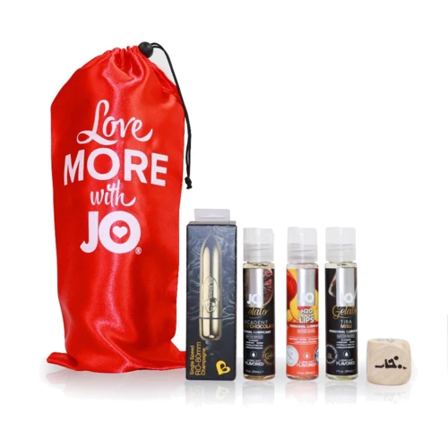 Набор для двоих Персиковый десерт: 3 вкусовые смазки System JO, вибропуля, кубик с позами: Производитель System Jo