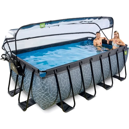 Бассейн EXIT Toys с куполом 400х200х122 см камень + песочный фильтр (30.47.42.00) фото 2